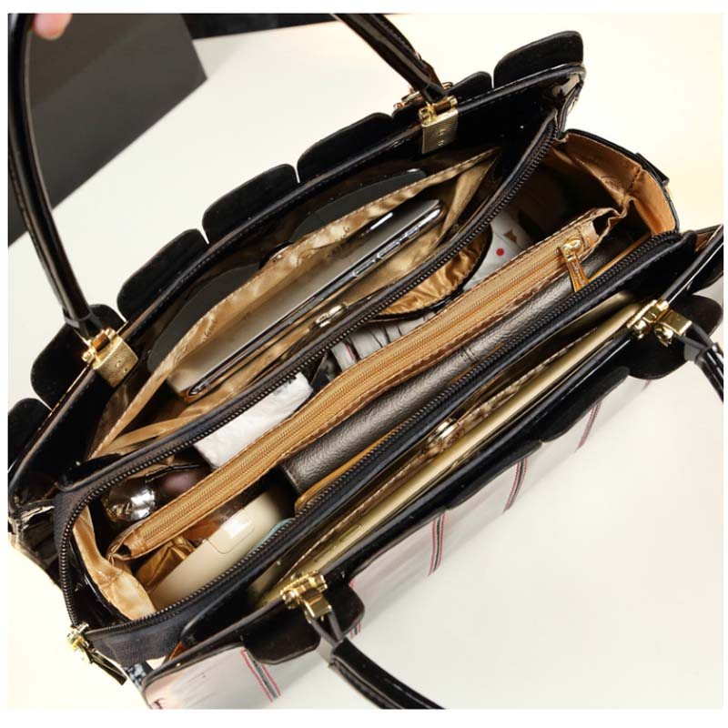 Sac messager en cuir verni atmosphérique pour femme - Sac à main à bandoulière initié de haute qualité produit foryoumer.com 