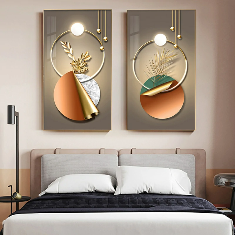 Peintures d'art géométriques abstraites pour une décoration murale moderne et luxueuse produit foryoumer.com produit 