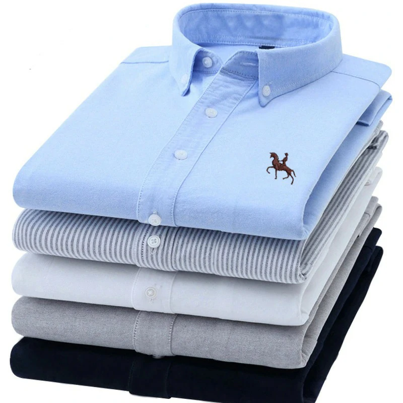 Chemise Oxford en coton à manches longues pour homme produit foryoumer.com produit 