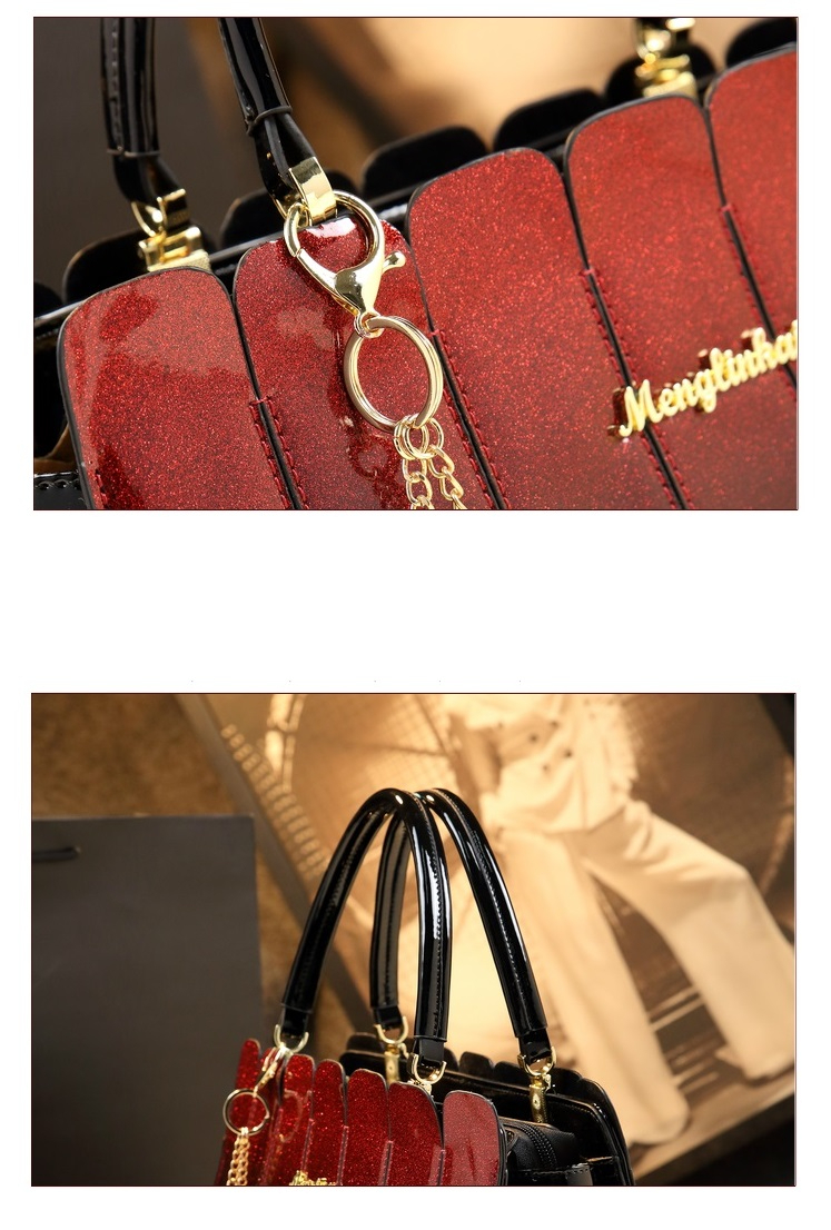 Sac messager en cuir verni atmosphérique pour femme - Sac à main à bandoulière initié de haute qualité produit foryoumer.com 