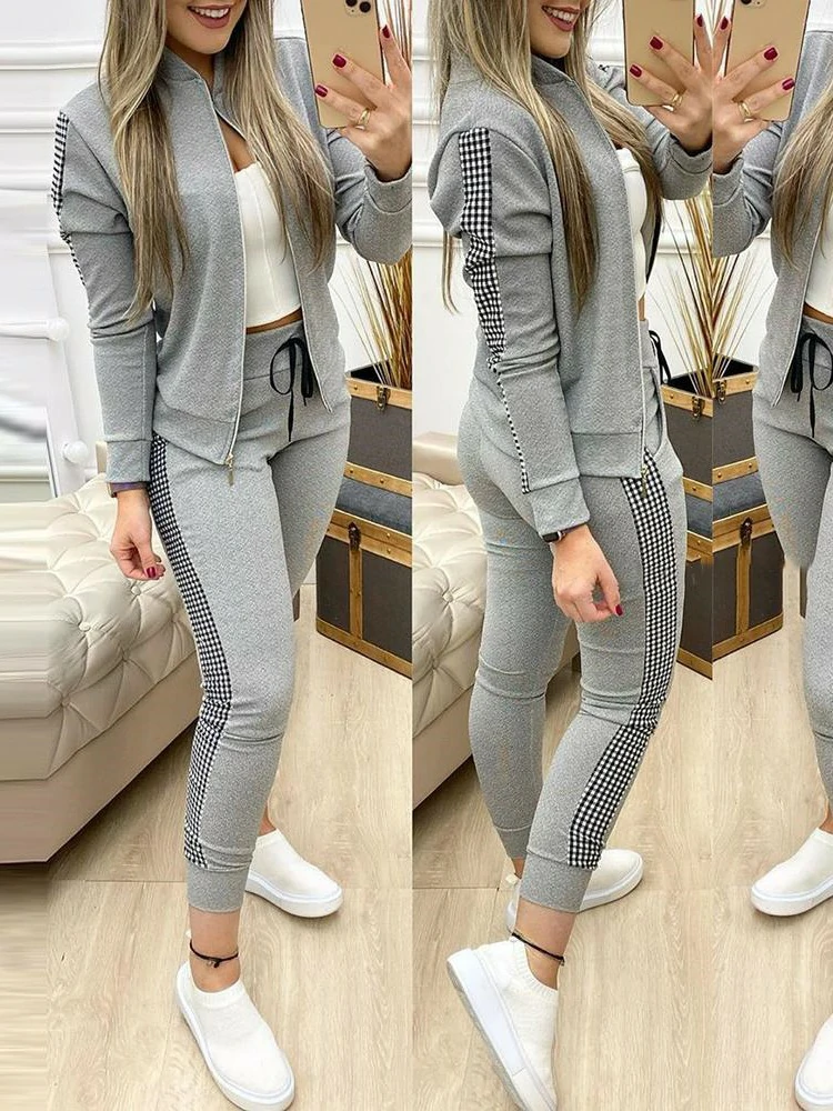 Ensemble de deux pièces pour femmes, survêtement avec fermeture éclair produit foryoumer.com produit 